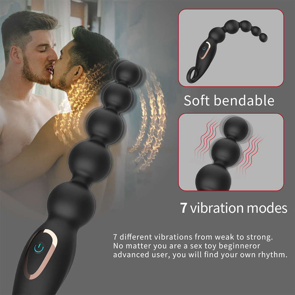 7 Frequency Vibration Anal Plug With Beads In The Back Chamber