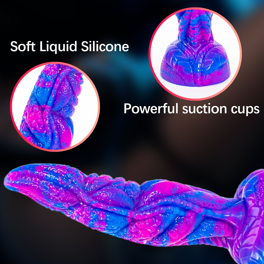 Special Shaped Mixed Color Liquid Silicone Manual Dildo