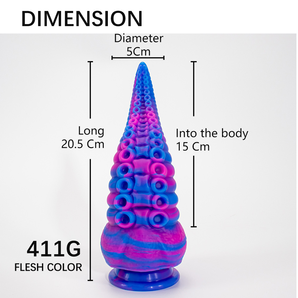 Special Shaped Mixed Color Liquid Silicone Manual Dildo