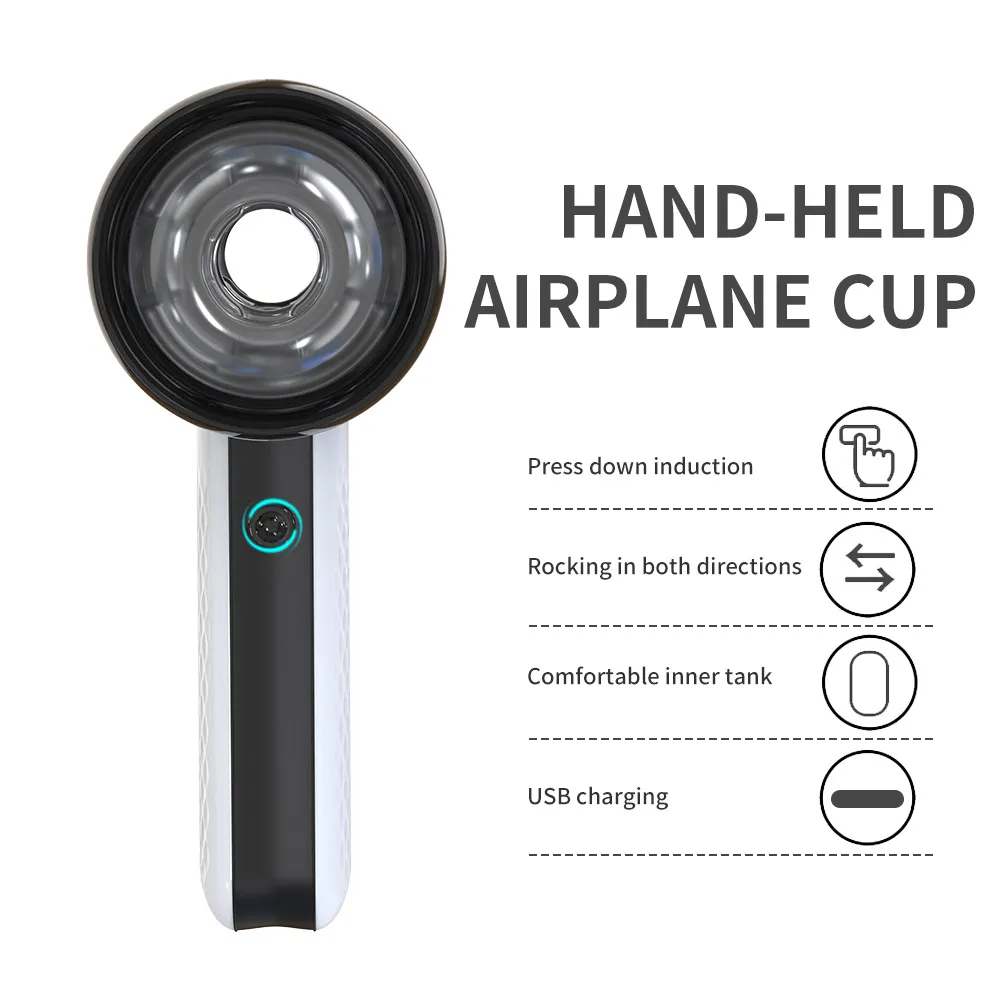 Hair Dryer Portable Male Masturbator 6 Thrusting Vibration Sucking Penis Trainer