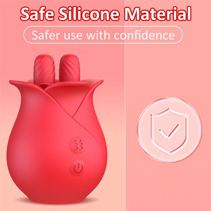 10 Modes Licking Vibrating Rose Nipple Vibrators For Women