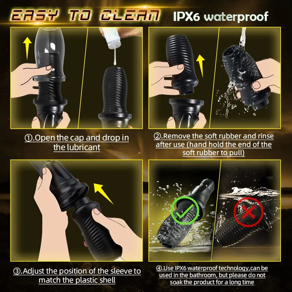 360° Wrapped 7 Rotating Vibrating Handheld Electric Masturbator