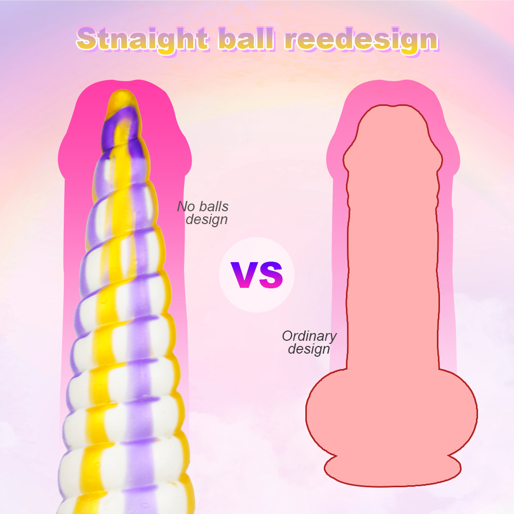 Colorful Threaded Silicone Special-Shaped Artificial Dildo