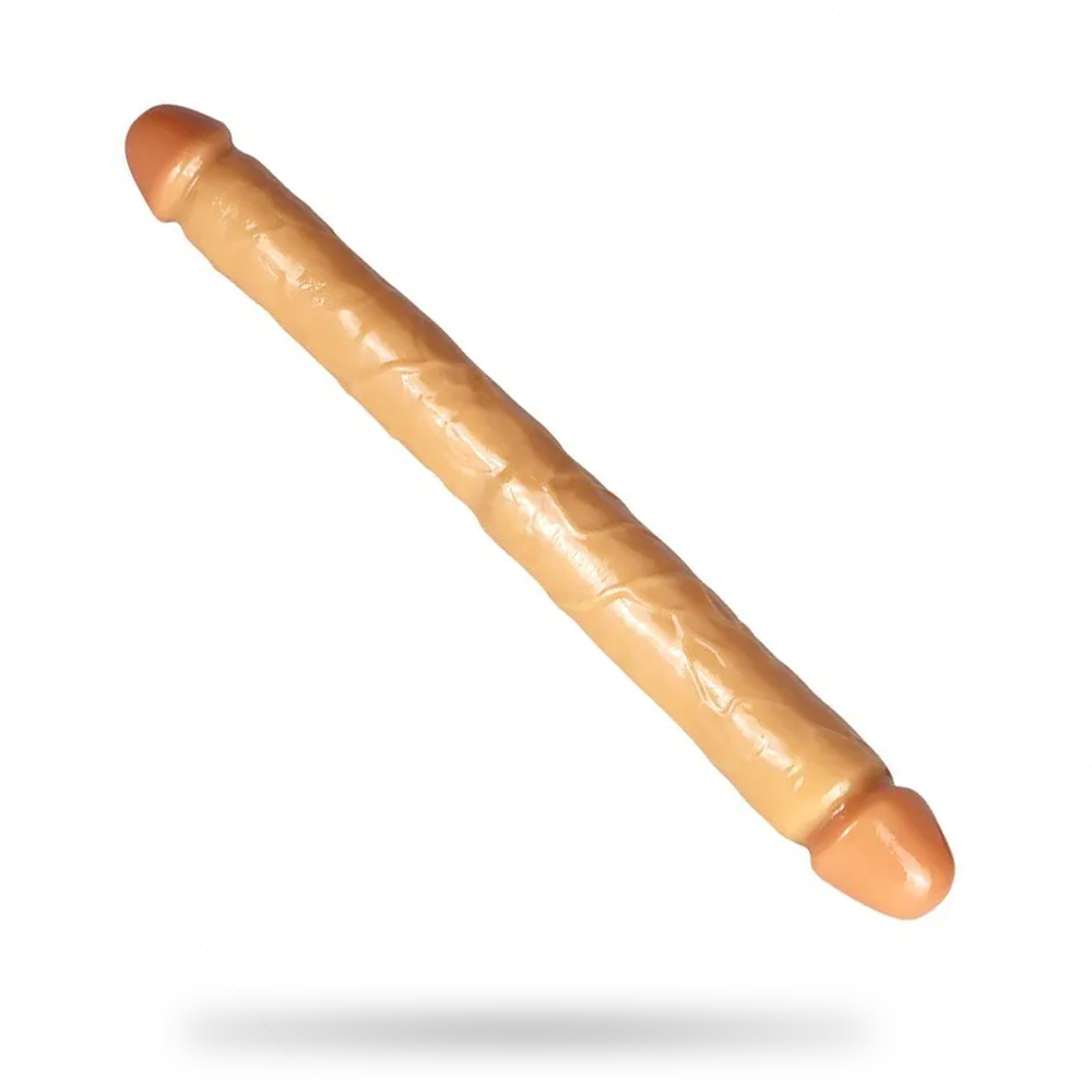 18 Inch Black Lesbian Double Ended PVC Dildo