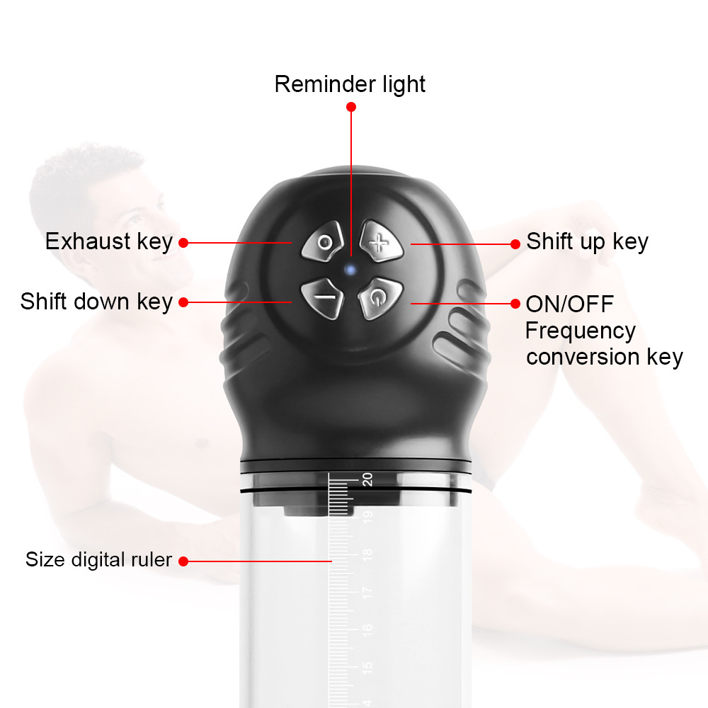 6-Frequency Negative Pressure Digital Display Waterproof Masturbation Pump