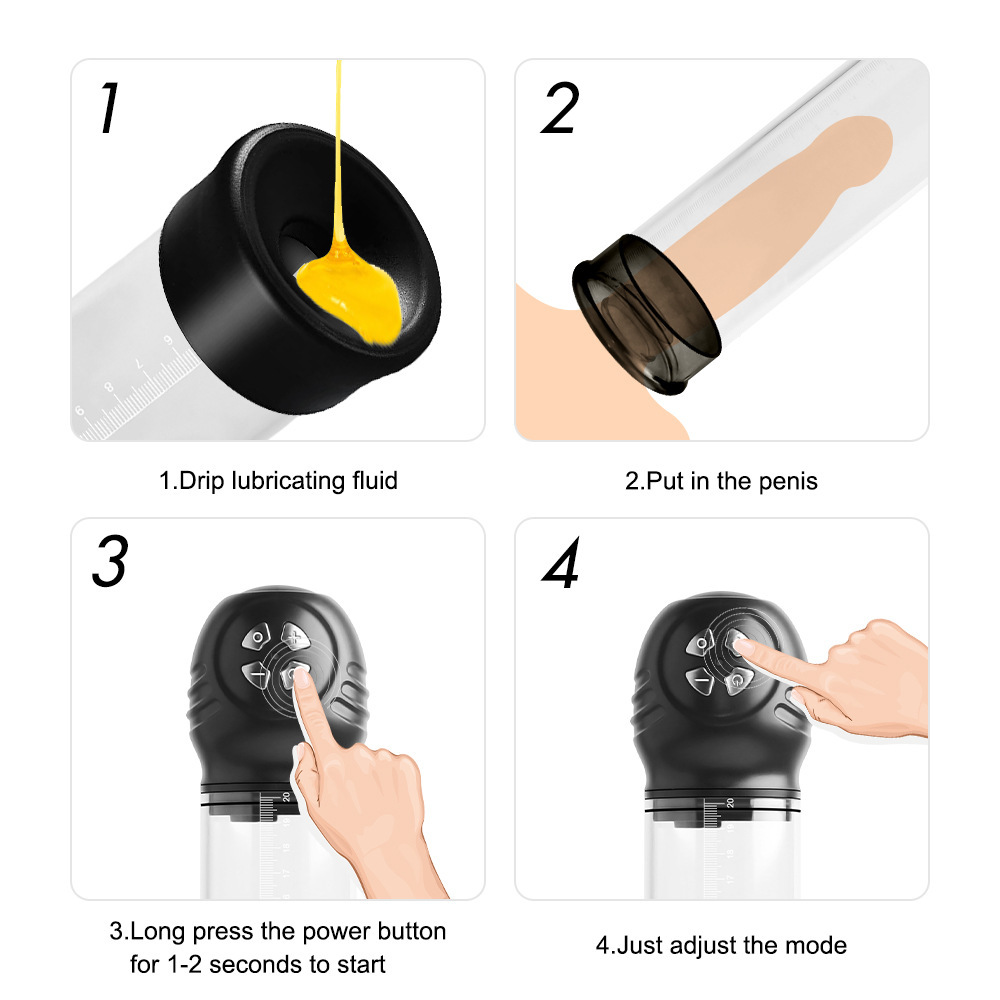 6-Frequency Negative Pressure Digital Display Waterproof Masturbation Pump