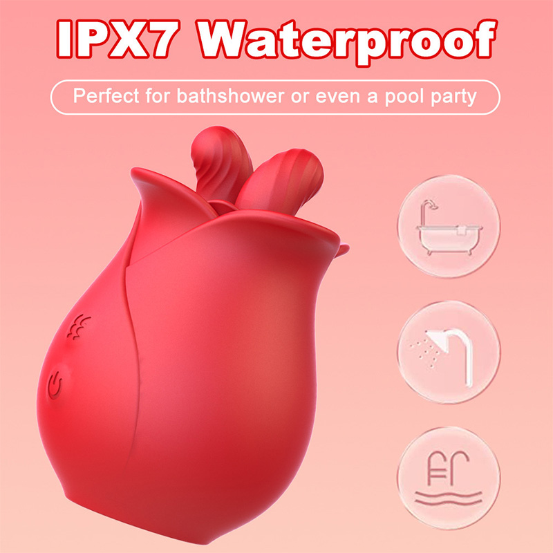 10 Modes Licking Vibrating Rose Nipple Vibrators For Women