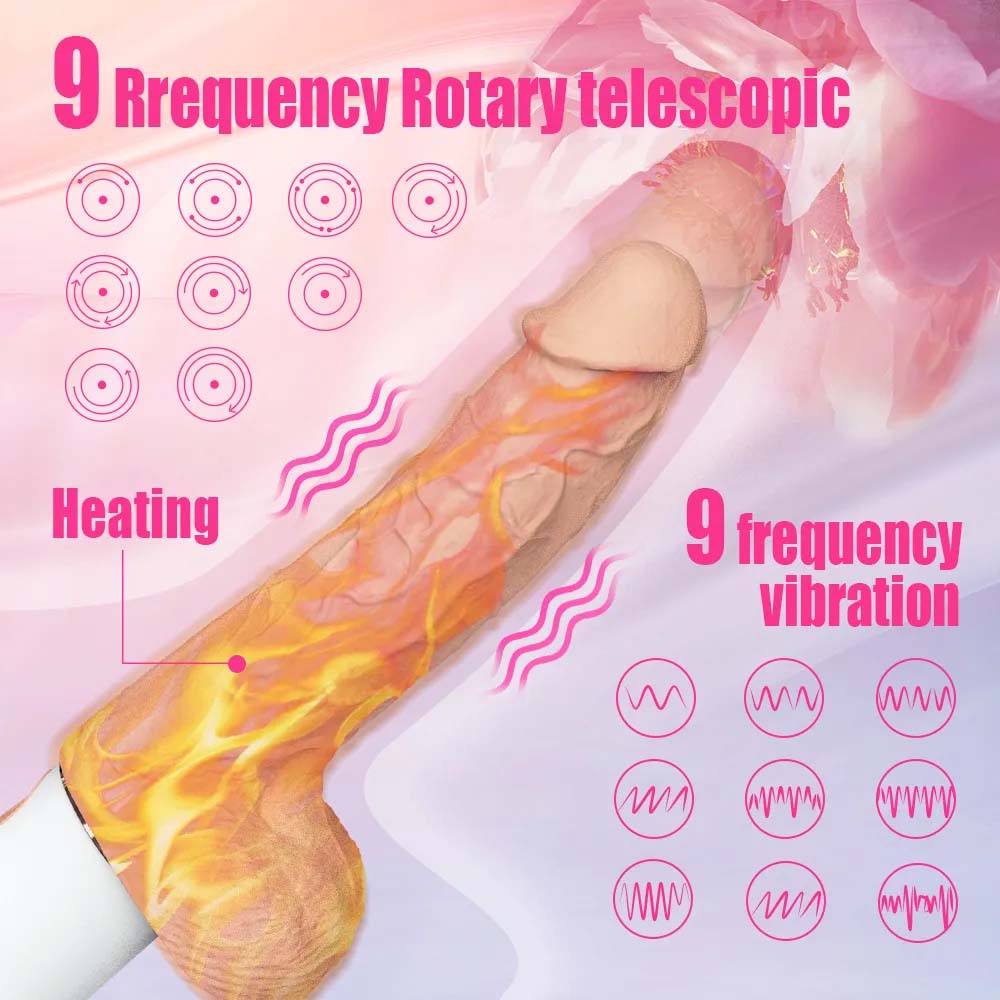 Fully Automatic Intelligent Heated 360-Degree Swinging Telescopic Dildo
