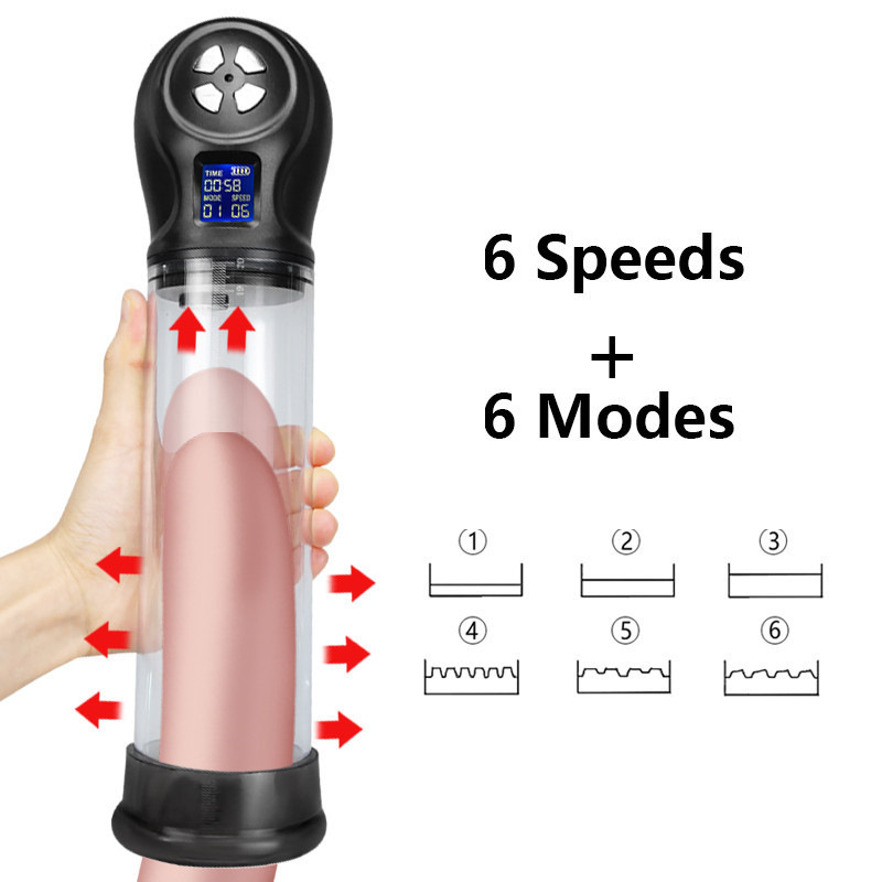 6-Frequency Negative Pressure Digital Display Waterproof Masturbation Pump