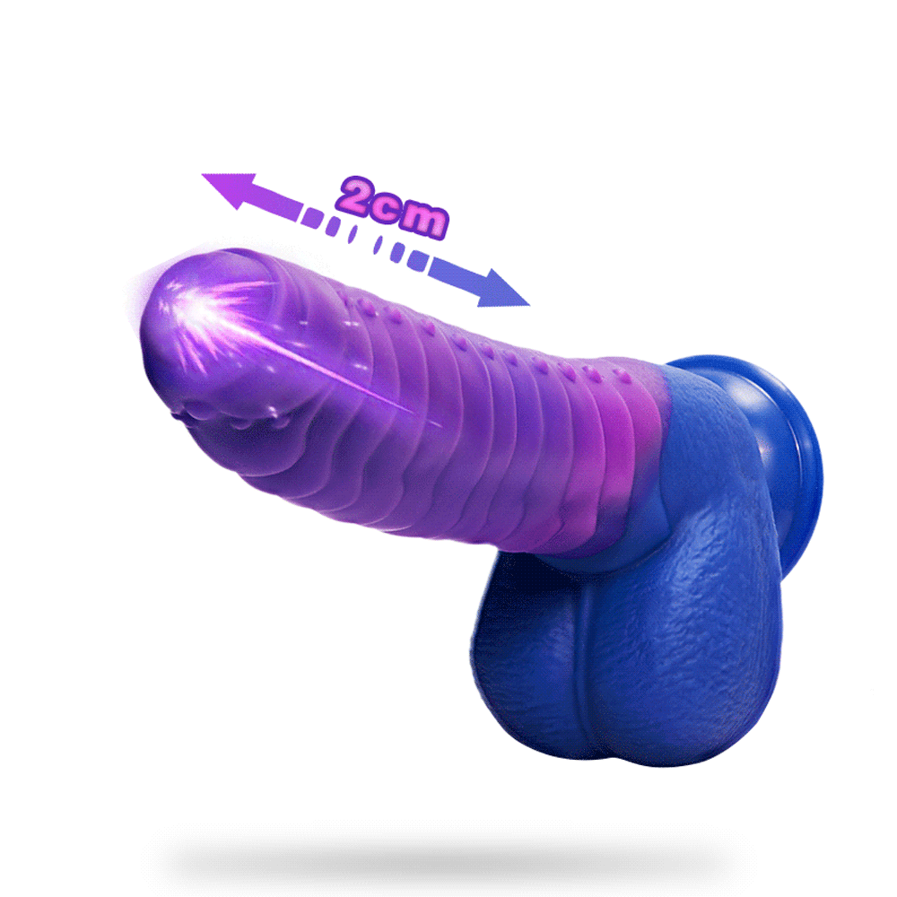 3 Thrusting 5 Vibrating Thrusting Dildo with Heated Colour-Changing Suction Cup Dildo