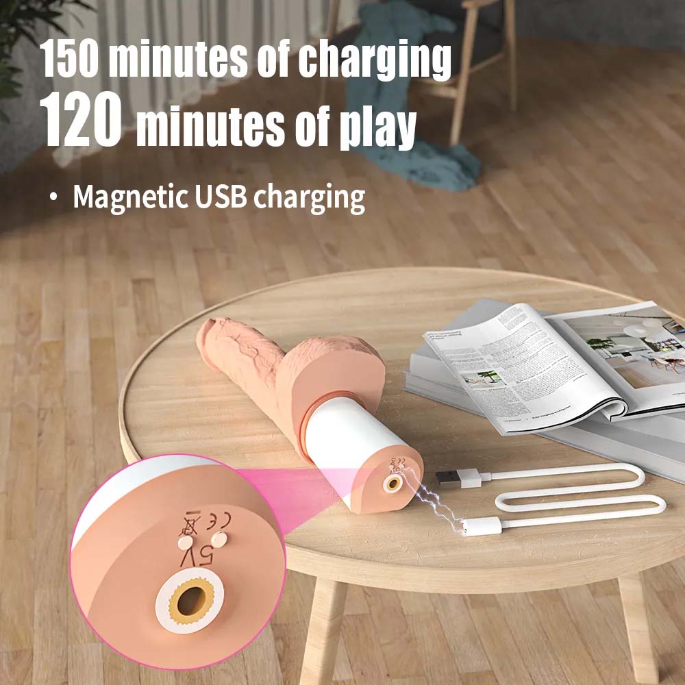 Fully Automatic Intelligent Heated 360-Degree Swinging Telescopic Dildo