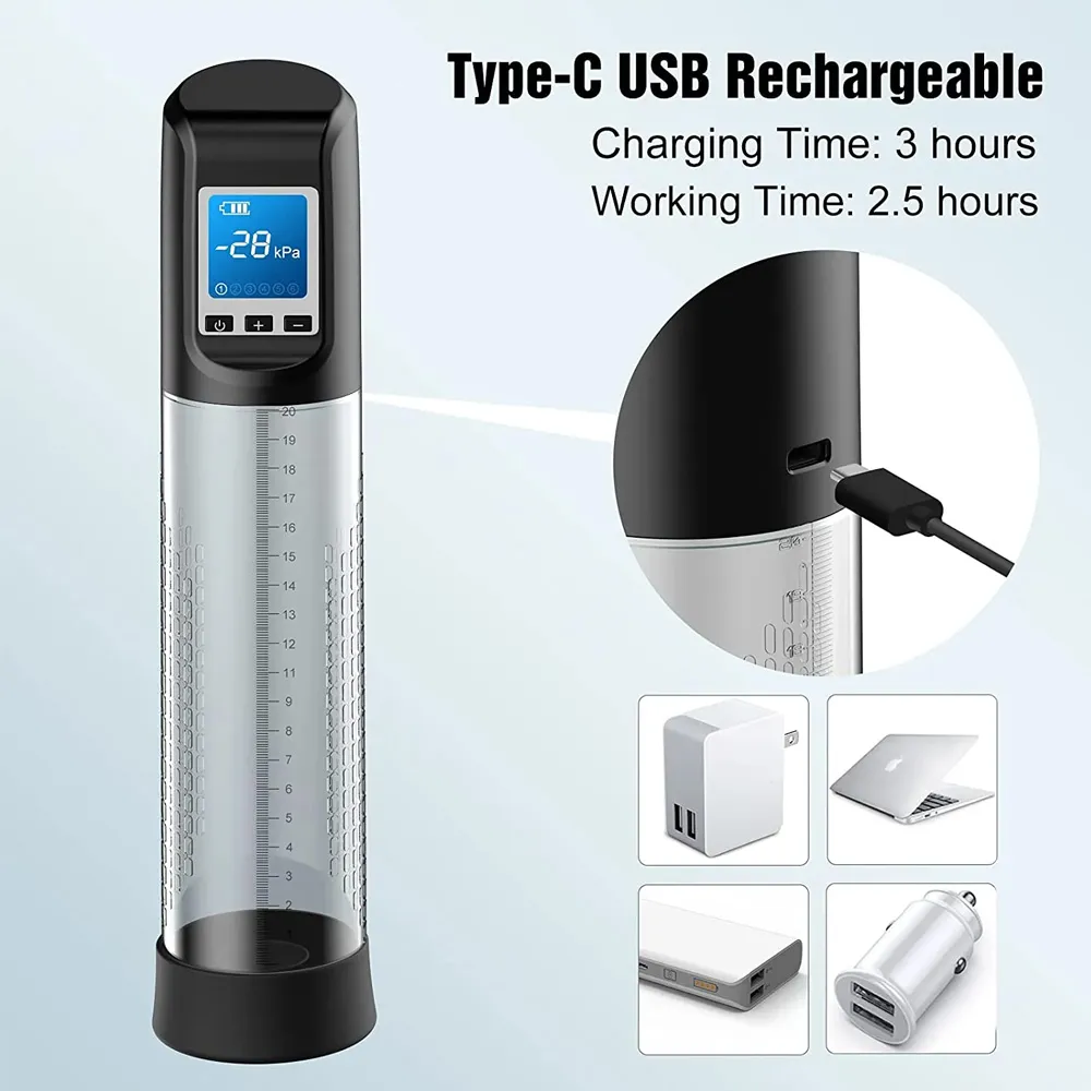 Male Erection Aid-Long-Lasting Hypoallergenic Sucking Masturbation Device