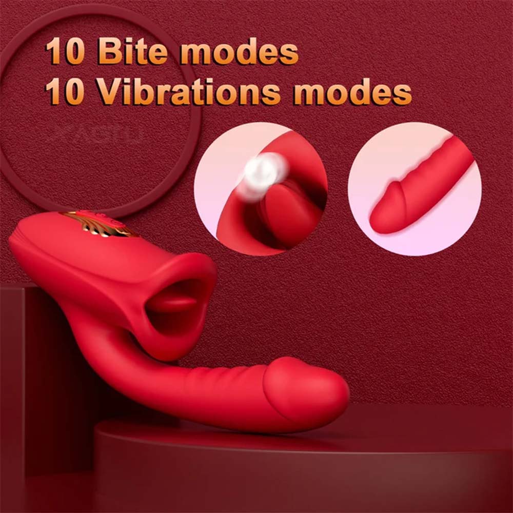 Mouth Shaped Lip Biting Vibrator With G Spot Vibrator