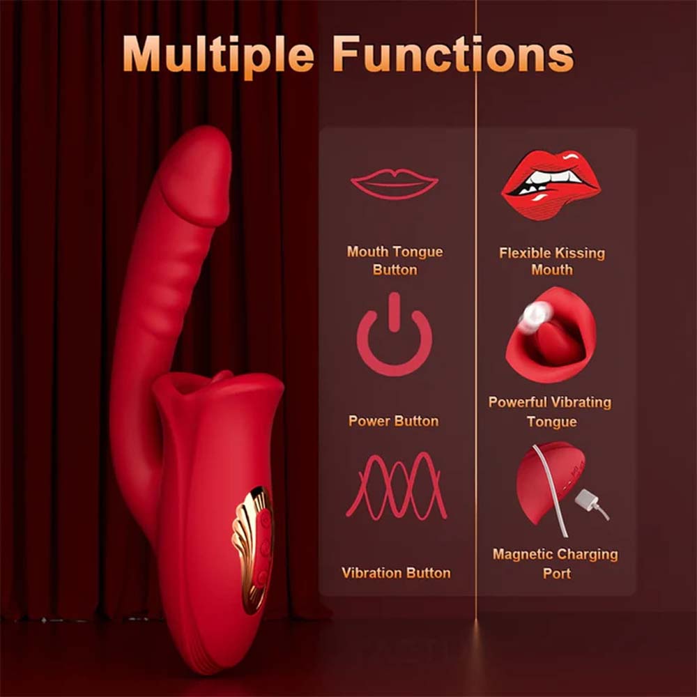 Mouth Shaped Lip Biting Vibrator With G Spot Vibrator