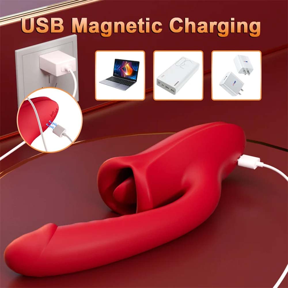 Mouth Shaped Lip Biting Vibrator With G Spot Vibrator