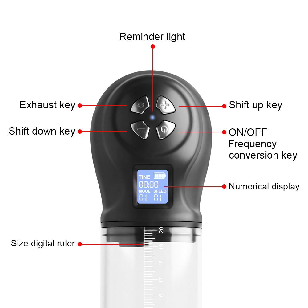 6-Frequency Negative Pressure Digital Display Waterproof Masturbation Pump