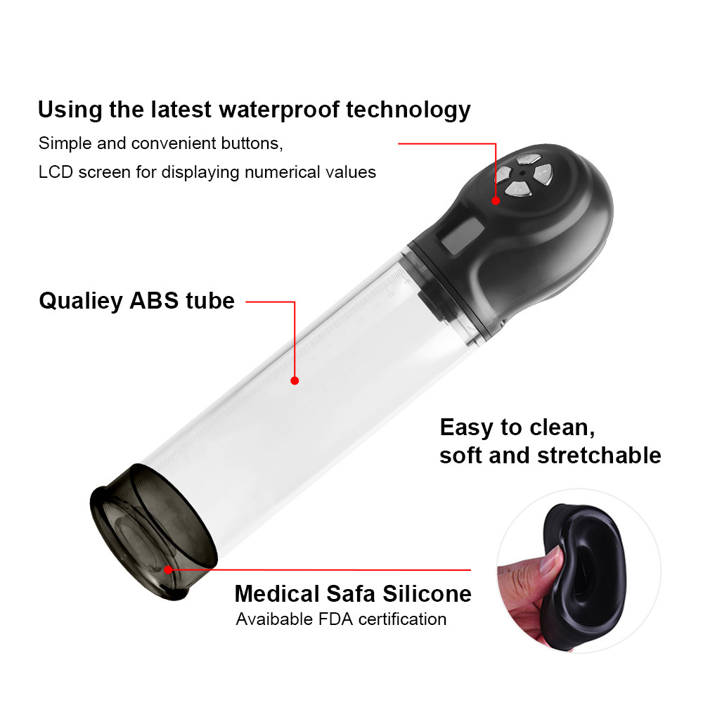 6-Frequency Negative Pressure Digital Display Waterproof Masturbation Pump