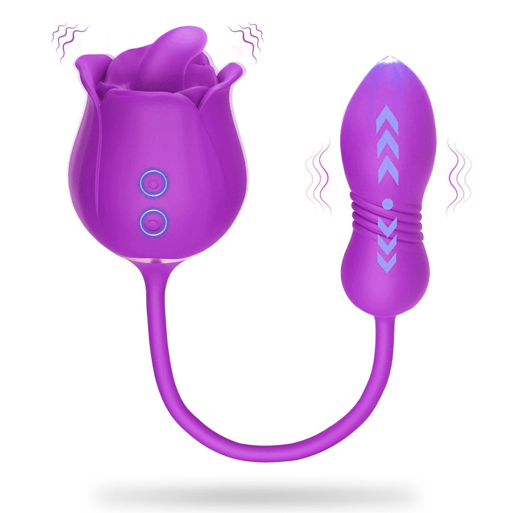 Rose Vibrating Tongue Licking Waterproof Vibrator
