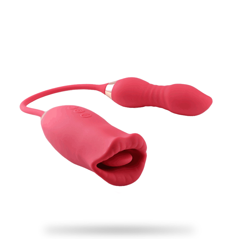 Red Lips Vibrator Tongue Sucking Female Masturbator