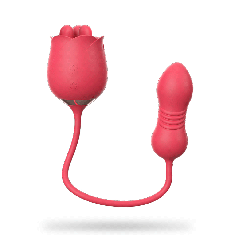 Rose Immortal Flower 5th Generation Double Head Telescopic Masturbator