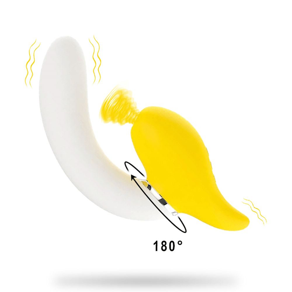 Banana Vibrating Dildos Spin  Suck Telescoping Dildo