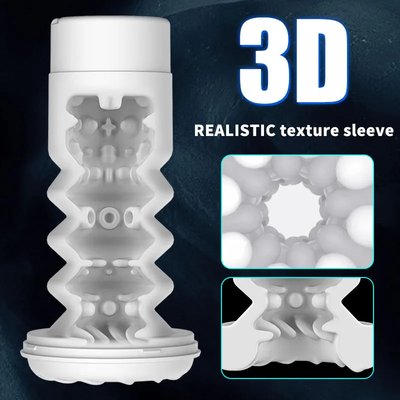 Male Masturbator 7 Thrust & Rotate Modes , Lifelike USB Recharge with 3D Real Texture Sleeve with Voice Adult Sex Toy for Men