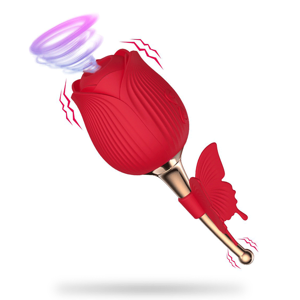 Rose Vibrator Vibrating Suction Automatic Masturbator for Women