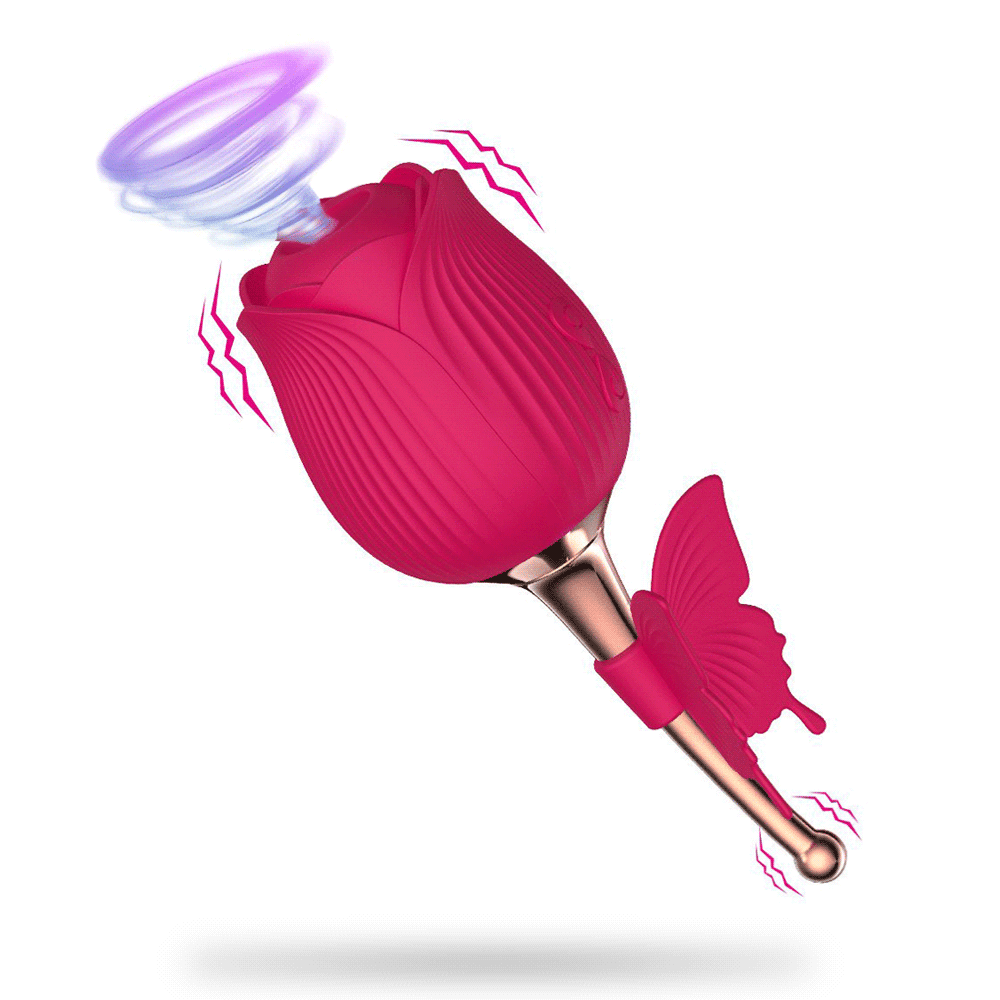 Rose Vibrator Vibrating Suction Automatic Masturbator for Women