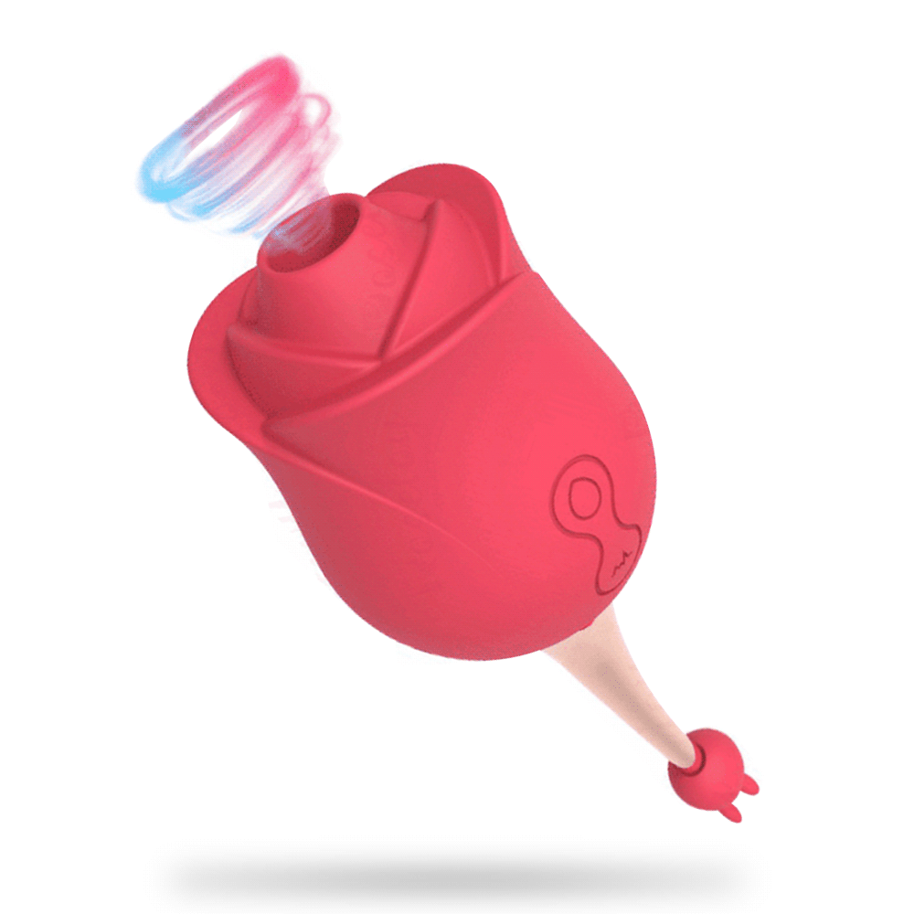 2 Motors & 10 Vibrations Rose Suction Vibrator Masturbation Massager