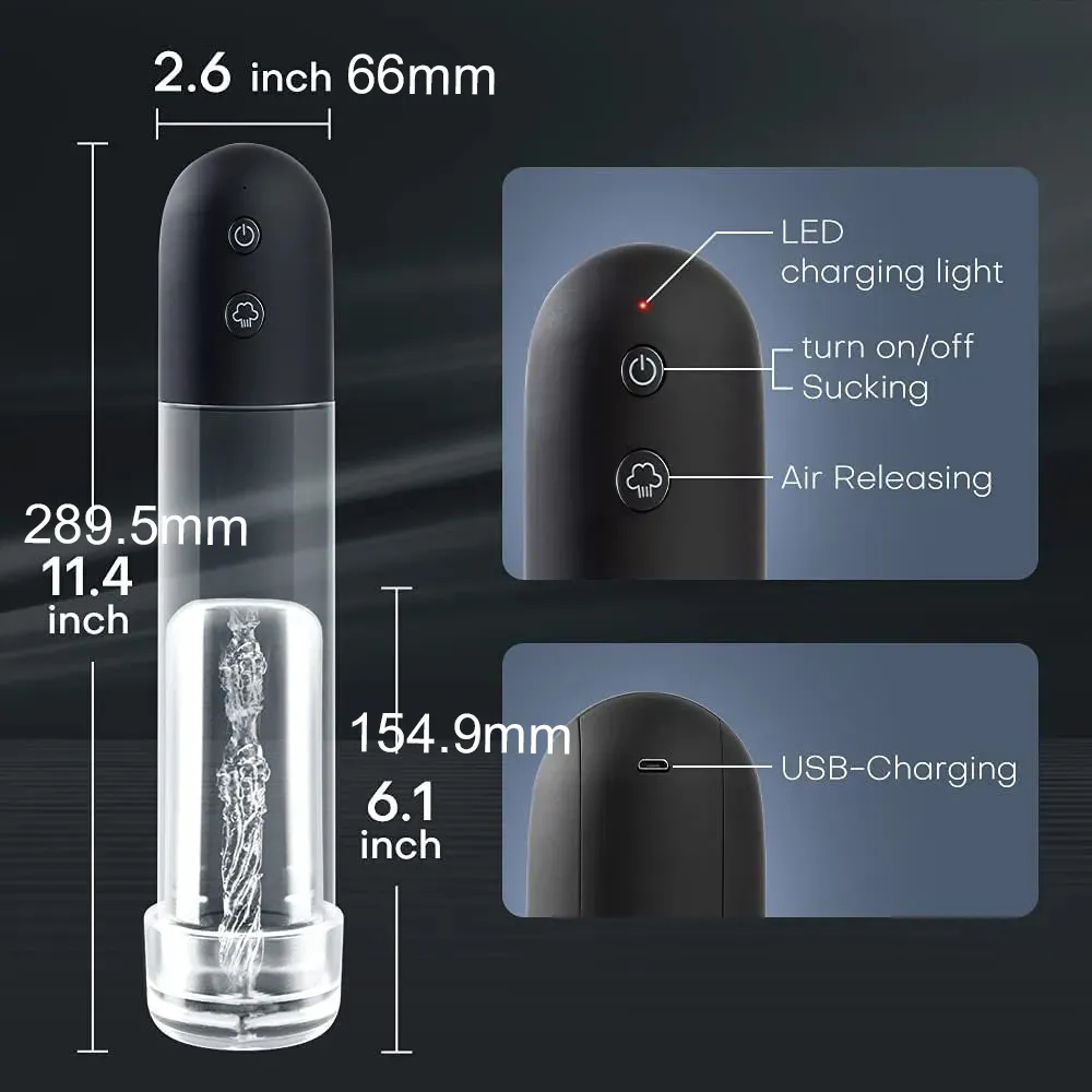 StormThrust  Electric Penis Vacuum Pump Men's Booster Vacuum Pump 3D Textured Penis Enlarge Air Pressure Device Enlargement Extend Pump