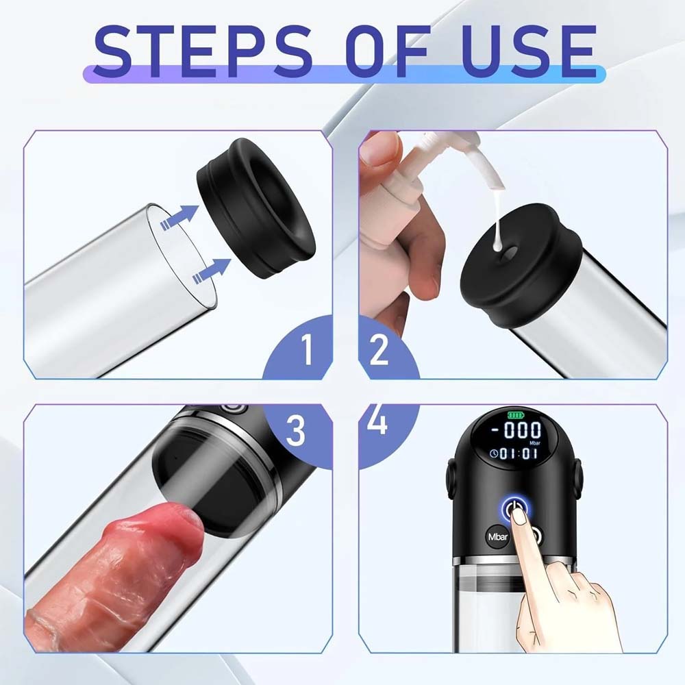 4 Suction Modes Digital Display Penis Enlargement Trainer Electric Penis Pump