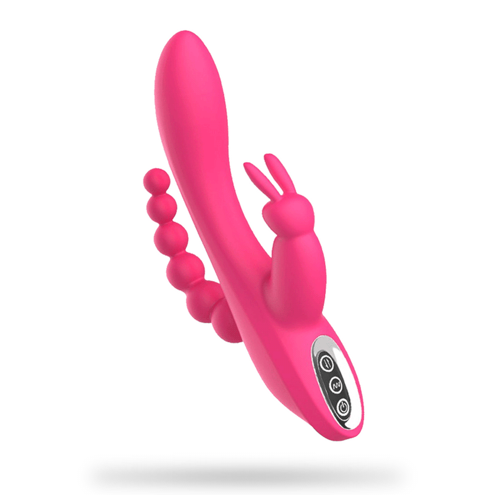 Double-Headed 3-Point Multi-Frequency Vibrating Masturbator