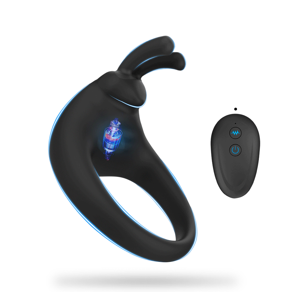 Bunny Rabbit Shaped Rechargeable Vibrating Cock Ring