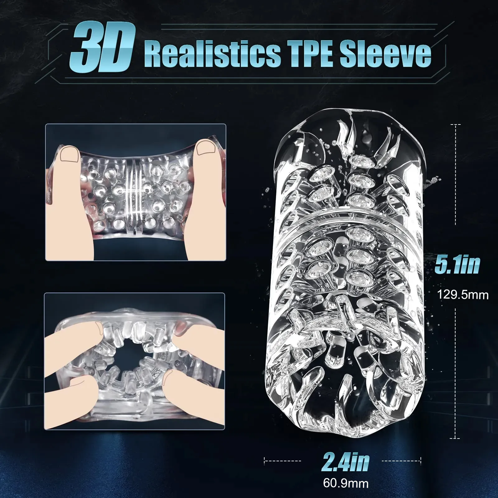 TurboPulseⅢ 7 Rotation Modes & Thrusting 2 in 1  Vibrating Male Masturbator