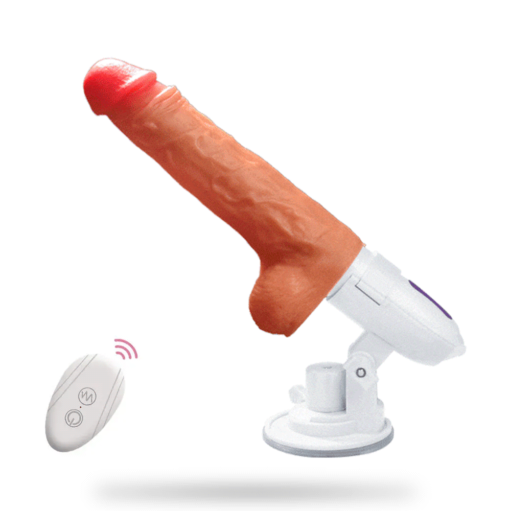 8 Thrusting Rotating Dildo with Vibrating Heating Remote Control