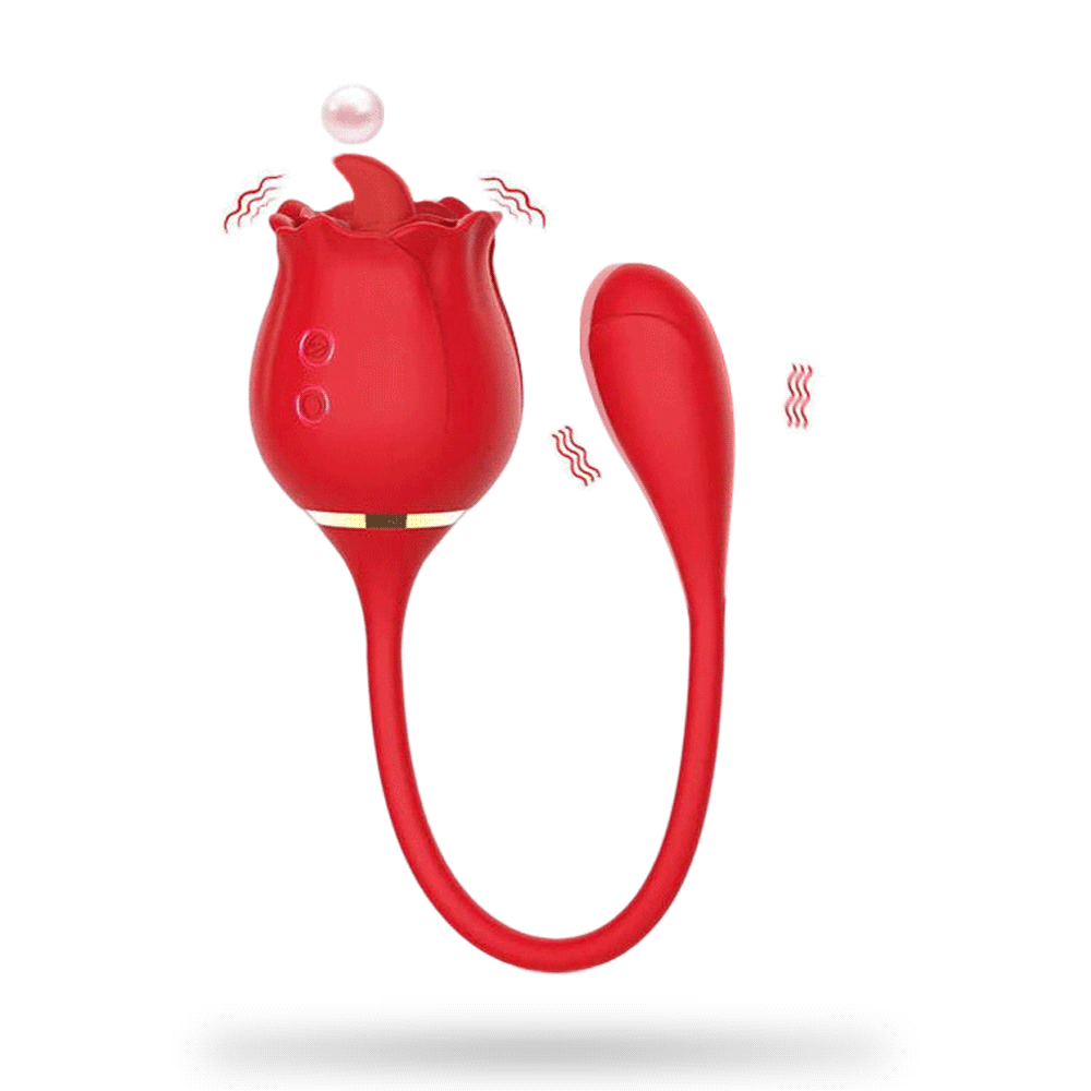 10 Frequency Rose Vibrators with Vibrating Tongue & Vibrating Egg