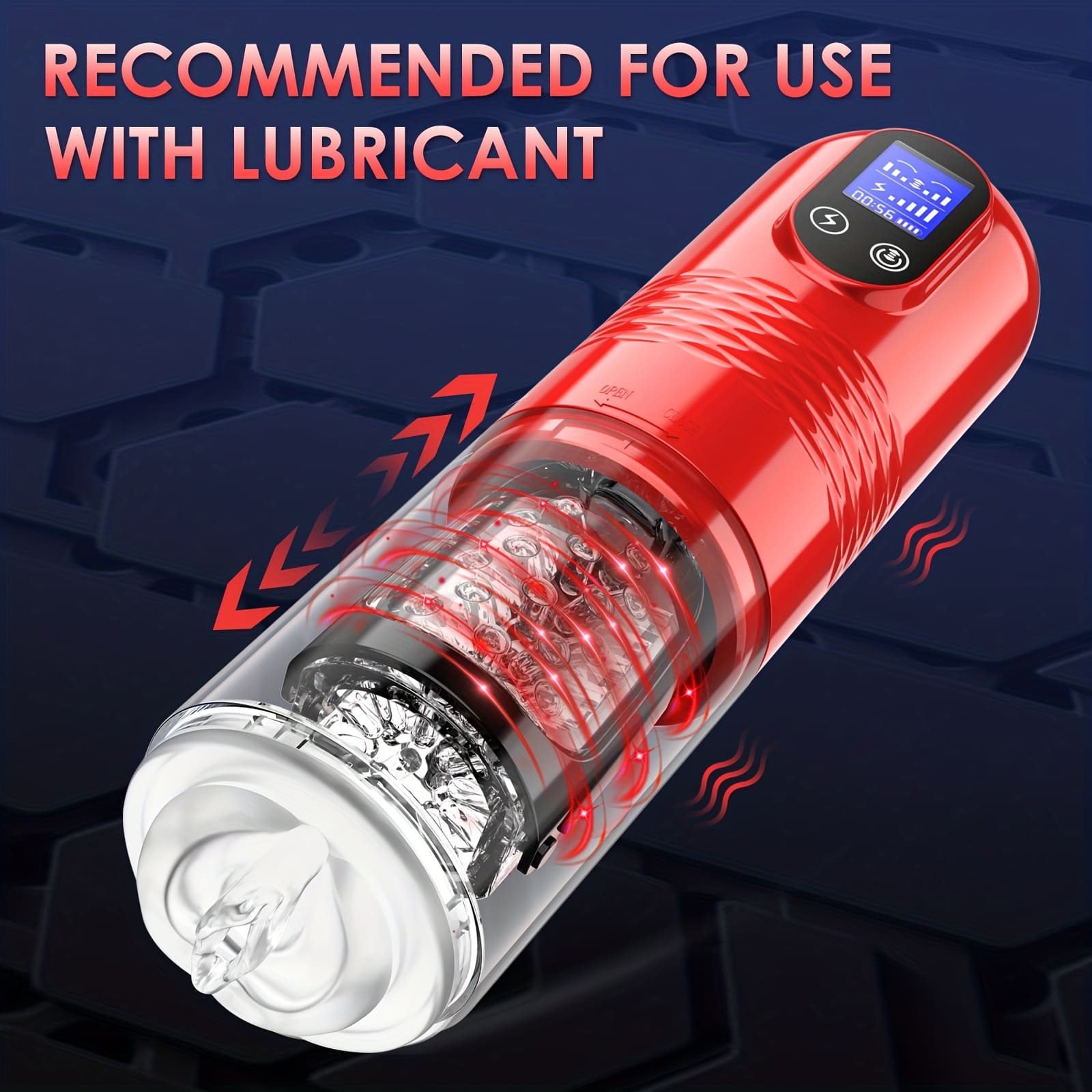 【Best Reputation】3.54'' Diameter Oversized Storm Telescopic LCD Display 6-speed Timing Function Smart Masturbator