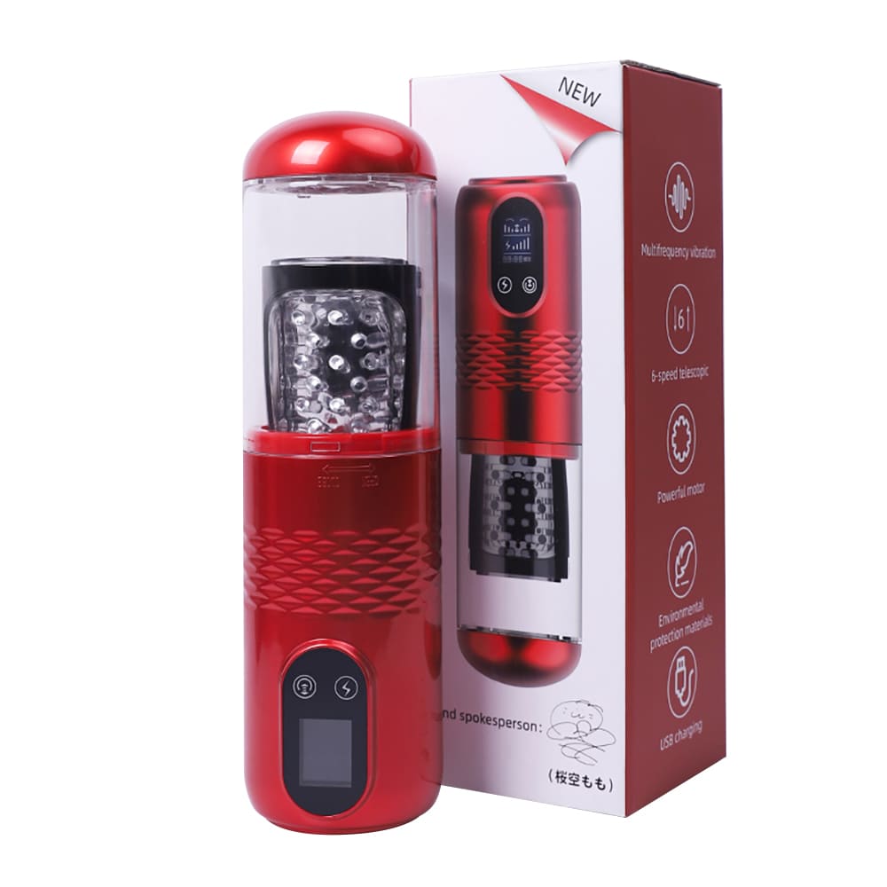 【Best Reputation】3.54'' Diameter Oversized Storm Telescopic LCD Display 6-speed Timing Function Smart Masturbator
