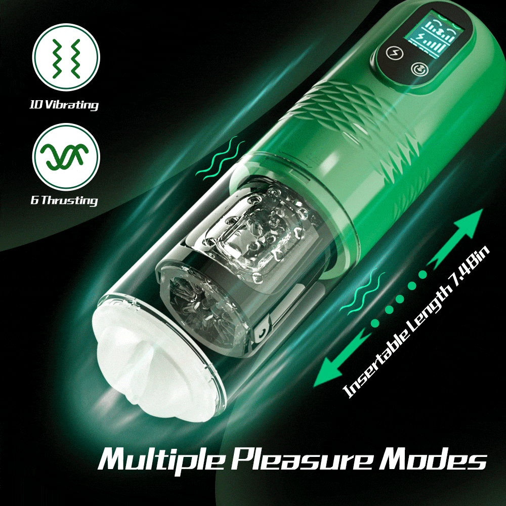 【Best Reputation】3.54'' Diameter Oversized Storm Telescopic LCD Display 6-speed Timing Function Smart Masturbator