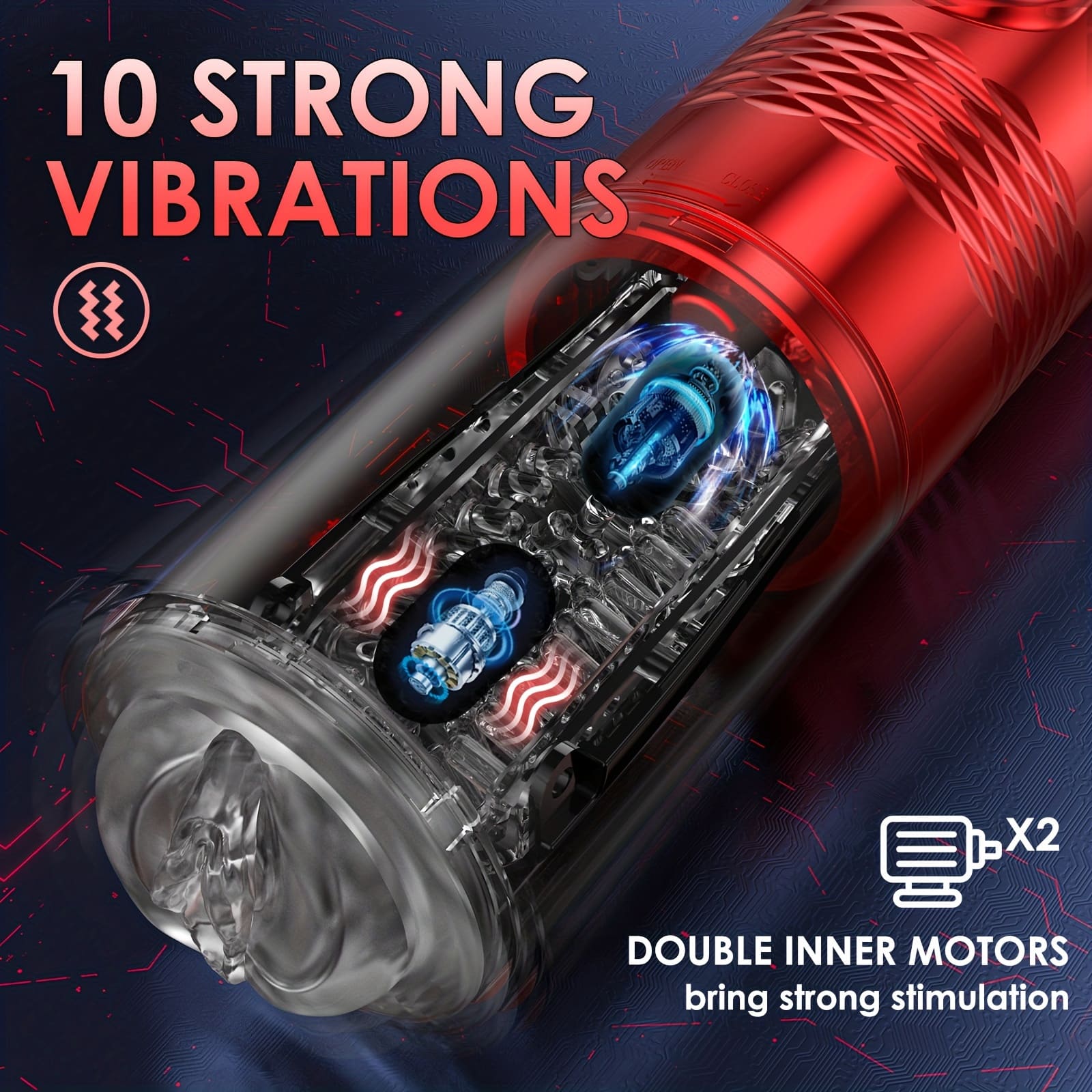 【Best Reputation】3.54'' Diameter Oversized Storm Telescopic LCD Display 6-speed Timing Function Smart Masturbator