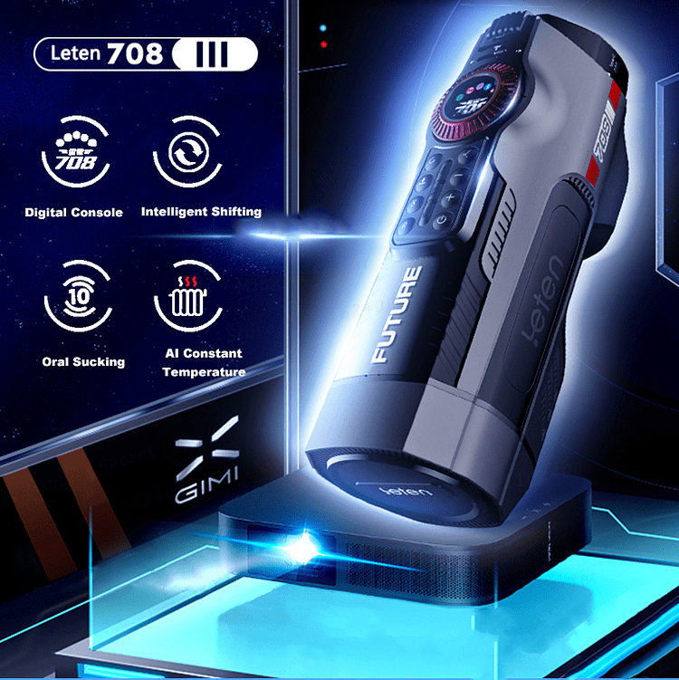 Leten Future Pro 708 3RD Generations Bluetooth Control 10 Modes Heating LED Screen Male Masturbator