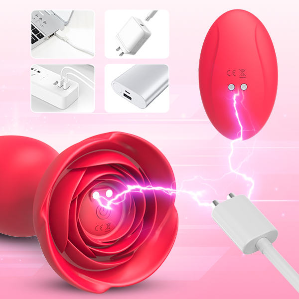 Rose Remote Control 10 Frequency Vibration Silicone Anal Plug