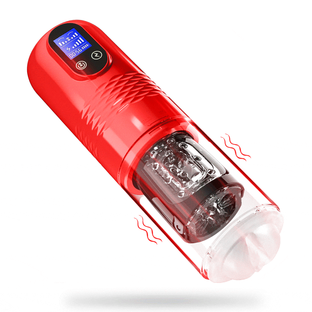 【Best Reputation】3.54'' Diameter Oversized Storm Telescopic LCD Display 6-speed Timing Function Smart Masturbator