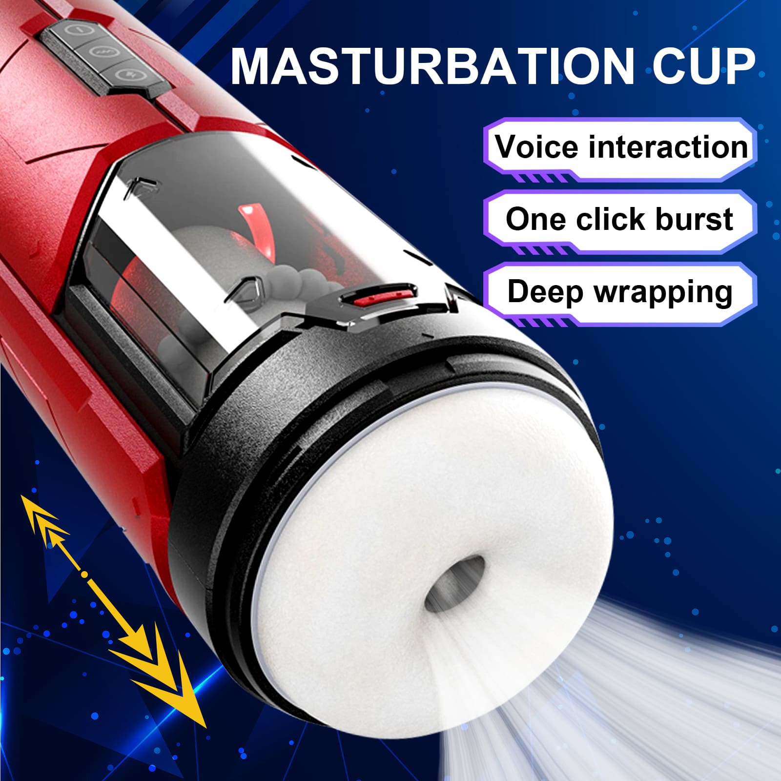【One-Click Climax】Automatic Male Masturbator with Ring with 7 Thrusting & Vibration Modes for Stimulation Electric Pocket Pussy Male Stroker Toy, Adult Male Sex Toys for Men