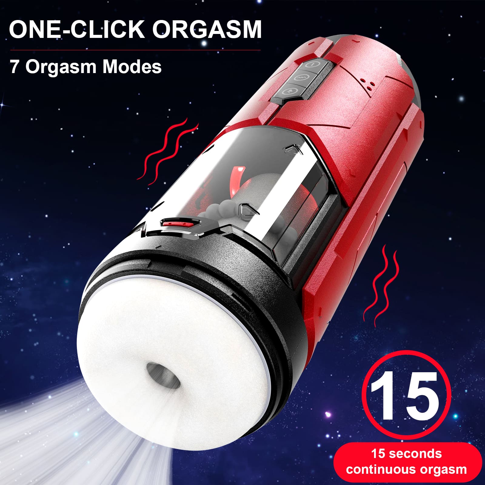 【One-Click Climax】Automatic Male Masturbator with Ring with 7 Thrusting & Vibration Modes for Stimulation Electric Pocket Pussy Male Stroker Toy, Adult Male Sex Toys for Men