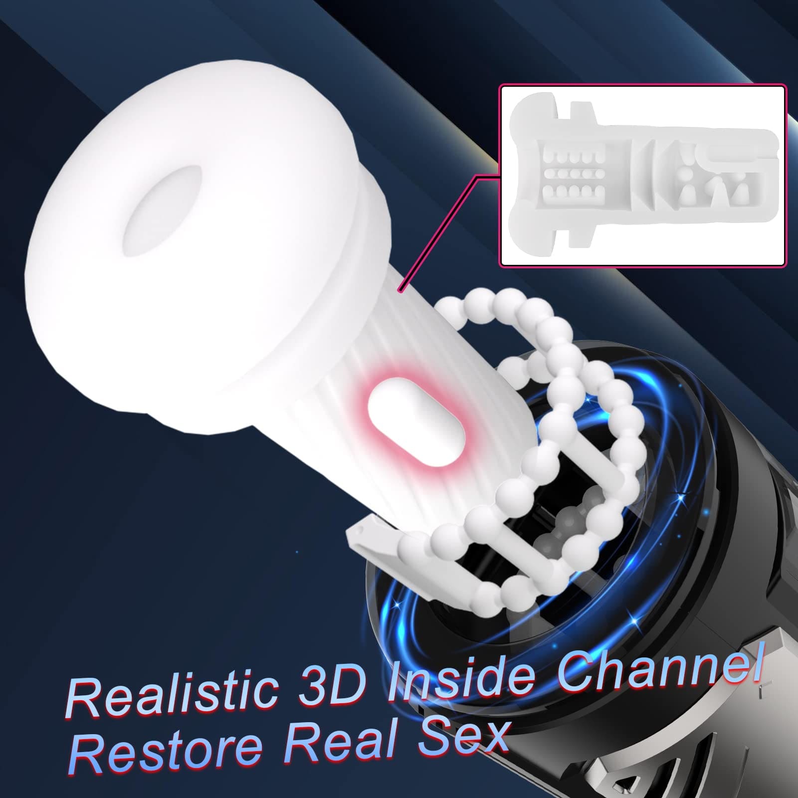 【One-Click Climax】Automatic Male Masturbator with Ring with 7 Thrusting & Vibration Modes for Stimulation Electric Pocket Pussy Male Stroker Toy, Adult Male Sex Toys for Men