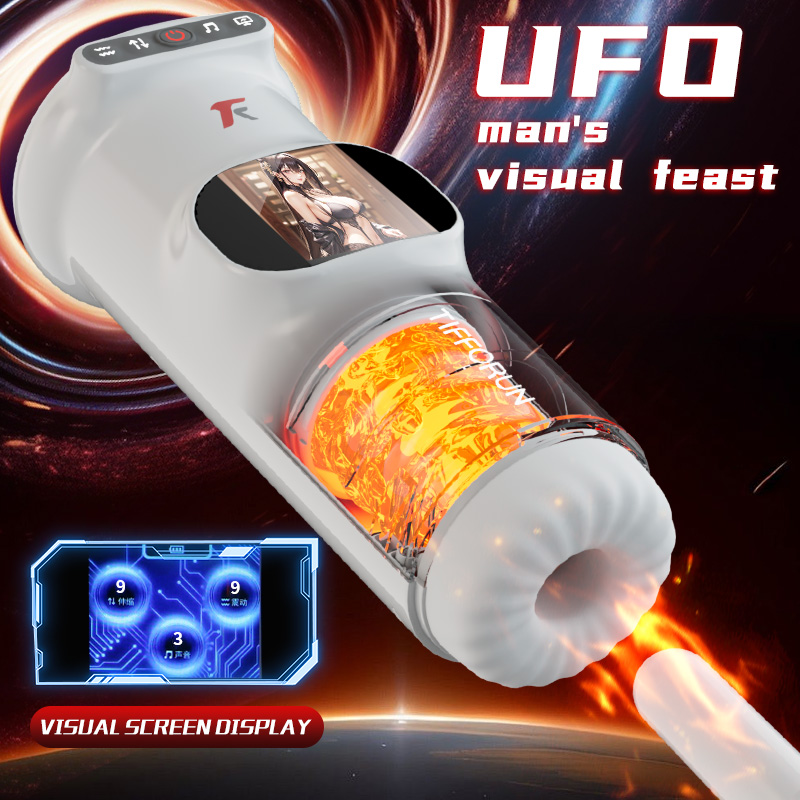 2024 New Uxolclub 9 Vibration & 9 Thrusting Male Masturbator with Heating Moan Function, Full LCD Display Sex Toys for Men