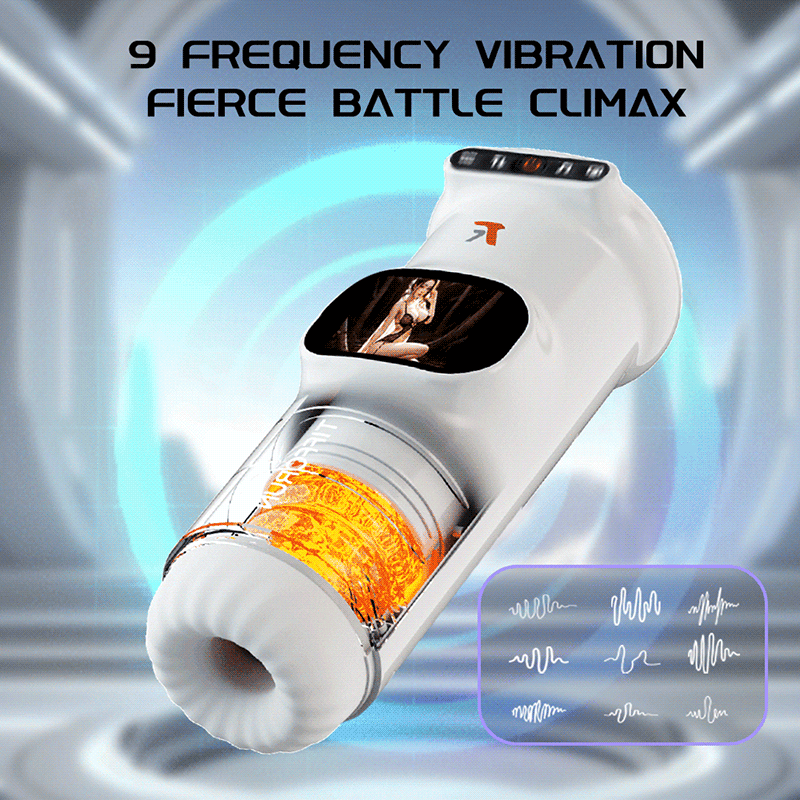 2024 New Uxolclub 9 Vibration & 9 Thrusting Male Masturbator with Heating Moan Function, Full LCD Display Sex Toys for Men