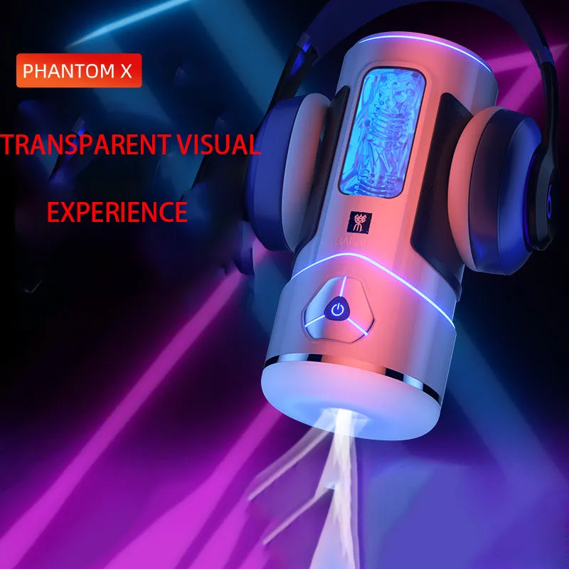 Phantom X 12 Vibration Voice Male Masturbator Cup APP Control Sucking Real Vagina Heating Male Masturbator