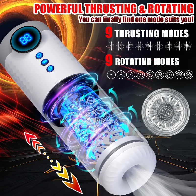 9-Frequency Fully Automatic Telescopic Rotating Male Masturbator